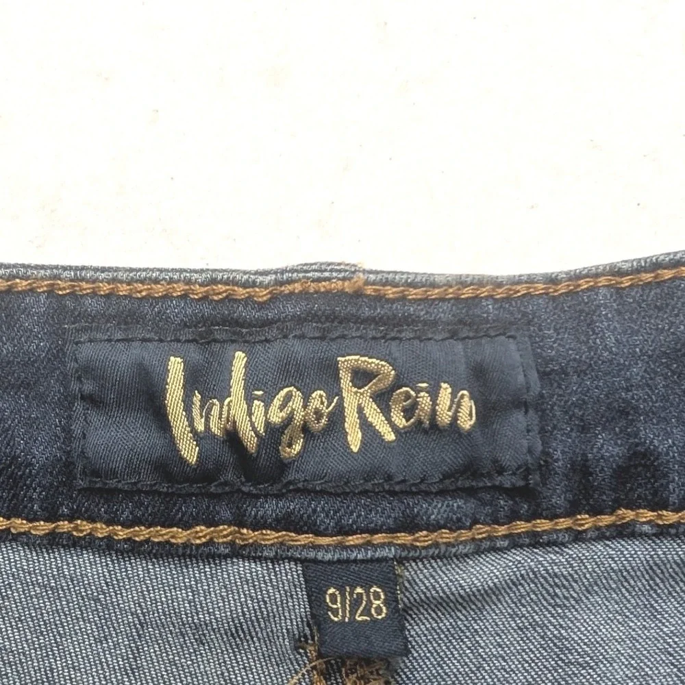 NWT Indigo Rein Denim Shorts Womens 9/28 Blue High Rise Stretch Medium Wash